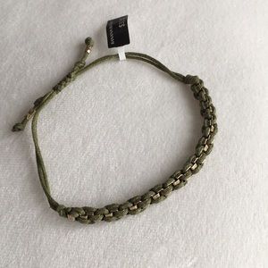 2/$20 NEW Braided cord bracelet green Banana Republic